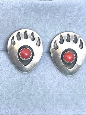 Navajo Bear Paw Earrings